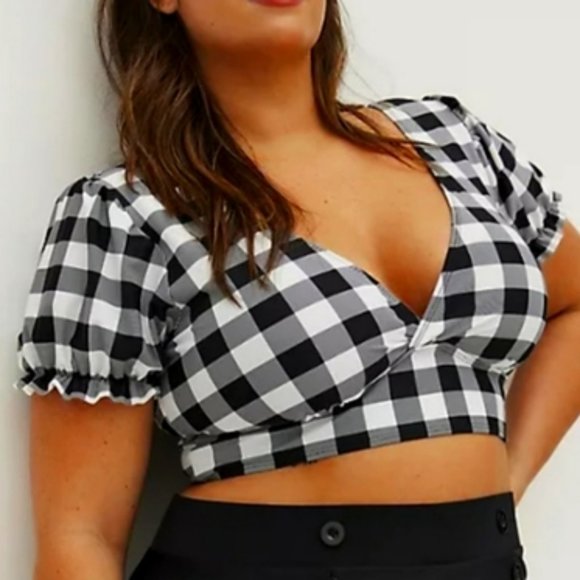 TORRID Retro Ultra Black & White Gingham Plaid Set… - Picture 1 of 5